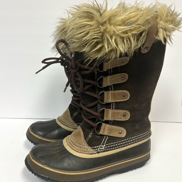 Sorel Snow Boots Womens 7 Joan Of Arctic Brown Suede Lined Winter Waterproof - Picture 6 of 12